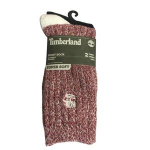 Timberland Super Soft Boot Socks Women's OSFM Wine Cream Black Set of 2